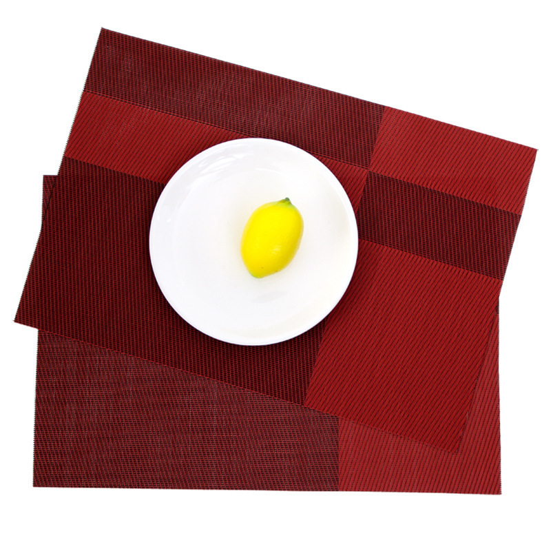 Cross-border Western placemats, restaurant table and plate MATS, simple and modern Nordic style color-blocked woven anti-slip PVC heat insulation pads pic 3