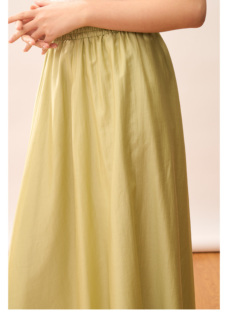 【盛都】清仓特价款轻盈气质天丝飘逸高腰设计感A字半身裙中长详情27