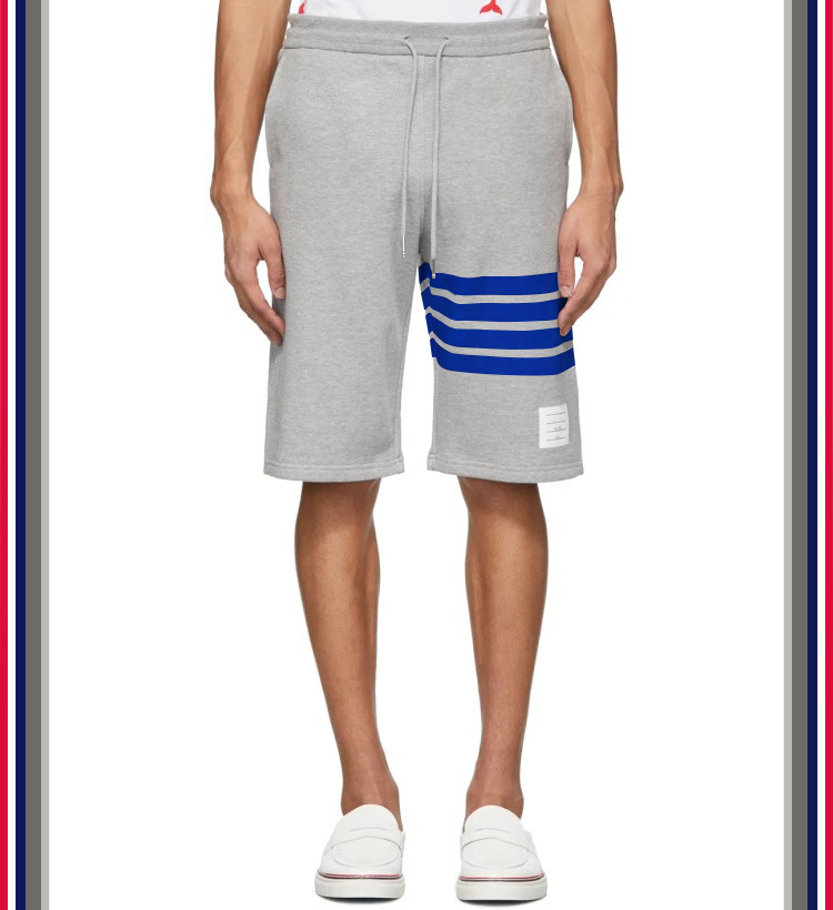 TB teñido teñido cuatro barras rayas moda hombre verano moda pantalones de algodón moda marca pantalones medios pantalones deportivos pantalones casuales hombres pic 27