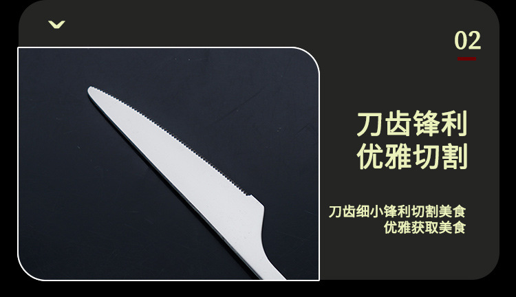跨境不锈钢餐具陶瓷手柄勺子24件套北欧墨绿酒店牛排刀收纳架礼盒详情12