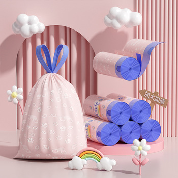 免撕垃圾袋家用大卷加厚手提式穿绳袋办公室用厂家直销抽绳垃圾袋详情13