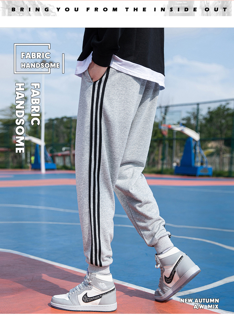 Waffle Casual pants for Men Spring/Autumn 2023 New trendy skinny sweatpants, drawstring loose sport pants for men pic 43