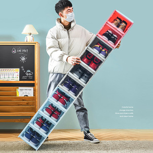 加厚防尘aj鞋盒球鞋收纳盒透明抽屉式鞋子收纳神器塑料网红鞋柜详情13