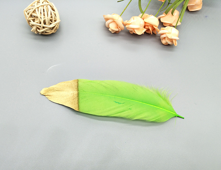 A large quill feather gift box with all-gold and all-silver feathers, paper card bookmarks and decorative quill pens pic 39