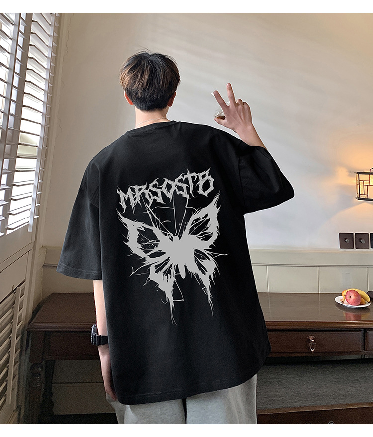 Camiseta de manga corta americana de algodón pesado hombre 2024 nuevo verano hombre retro country trend oversize pic 19