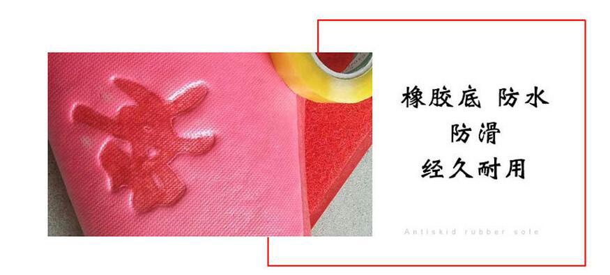 Yiwu Jietai PVC brushed mat with big red printed words for entry and exit, welcome to the entrance foot mat, plastic wire circle floor mat pic 6