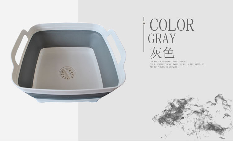 Dry Master Outdoor sink, folding square vegetable washing basin, draining basket, portable travel vegetable and ice washing bucket, fruit basin pic 7
