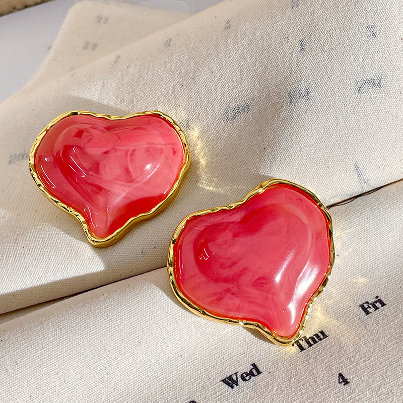 法式复古少女耳钉气质中古vintage粉色小众设计感耳环女复古耳饰详情36