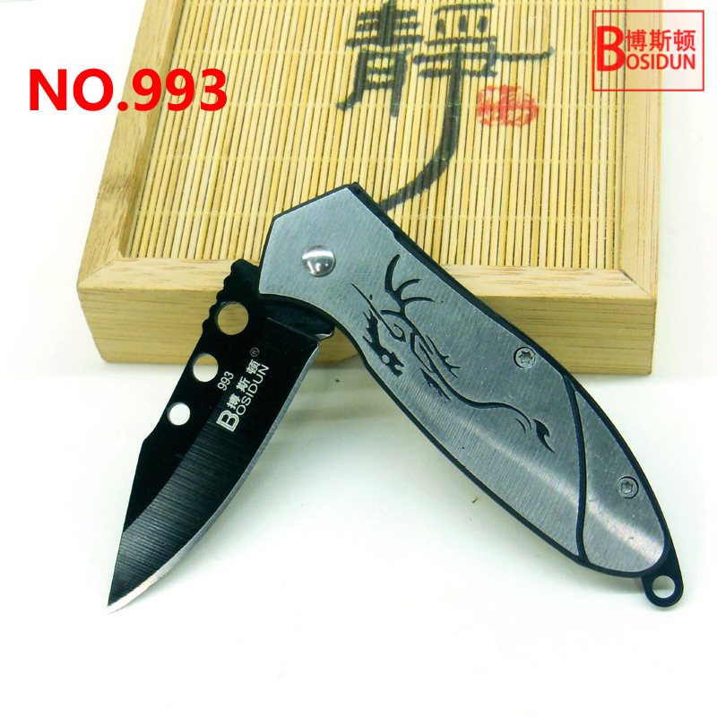 Boston outdoor folding knife, stainless steel fruit knife, portable folding camping knife, supermarket premium knife, military knife card pic 28