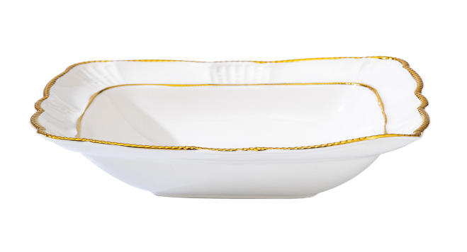 Wholesale of light luxury ceramic tableware sets, high-end gold-plated plates with gold edges pic 20