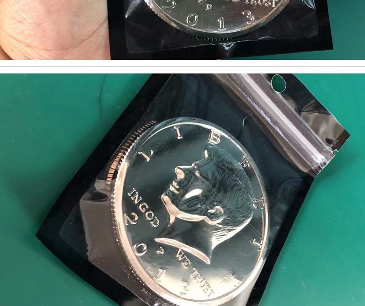 硬币魔术小变大道具批发3寸7厘米空手出硬币变大儿童道具近景魔术详情6