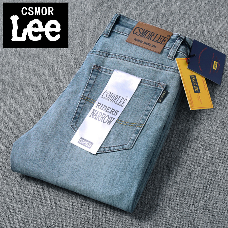 csmorLee正品牛仔裤男直筒宽松弹力修身春秋款怀旧长裤子男潮牌详情13