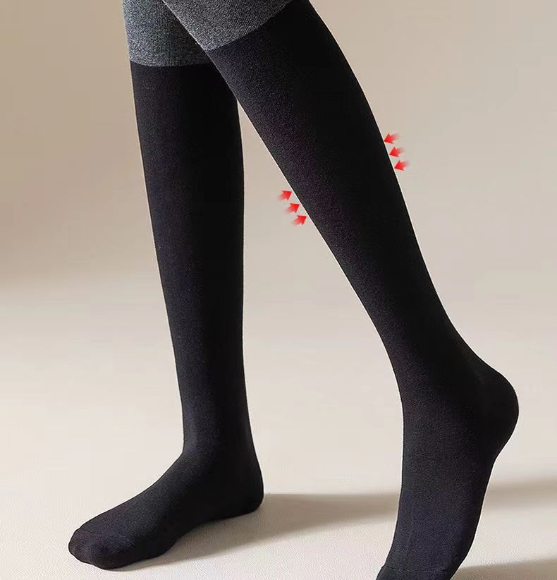 Sock stall, one-piece consignment delivery, color-blocking calf socks for women, spring and autumn style, black and gray patchwork, Japanese-style long thigh-high socks, half-leg slightly pressed black calf socks, one-piece consignment delivery pic 18