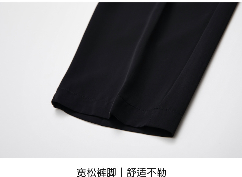 妈妈裤夏季宽松直筒外穿长裤2024大码女裤夏季薄款高腰中老年黑裤详情34
