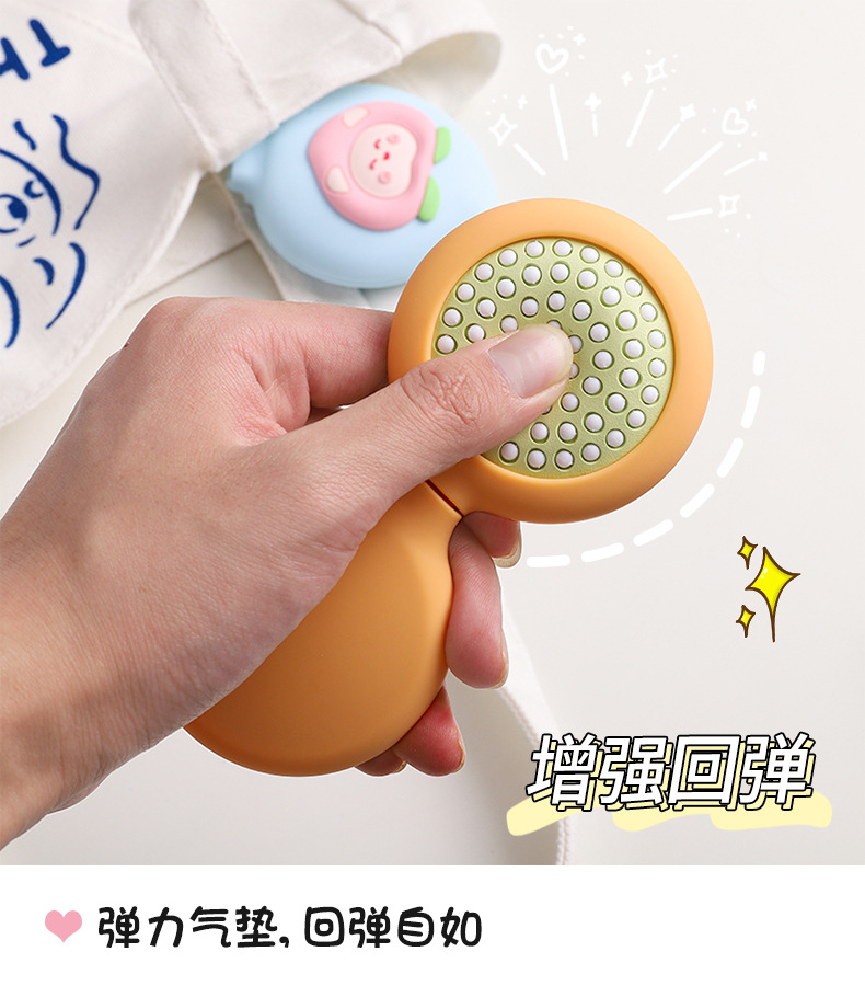 Dual-purpose mirror and comb, small round mirror, nylon tooth airbag massage comb, ABS plastic shell portable folding makeup mirror pic 5