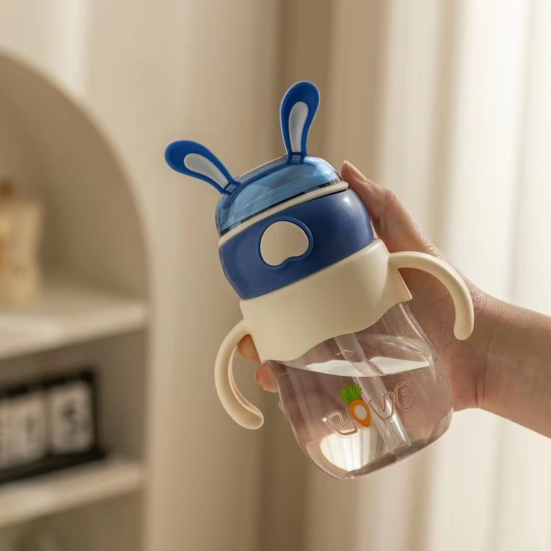 昌诺 可爱超萌兔子卡通塑料水杯儿童上学幼儿园专用2023新款学生吸管杯 塑料杯详情15