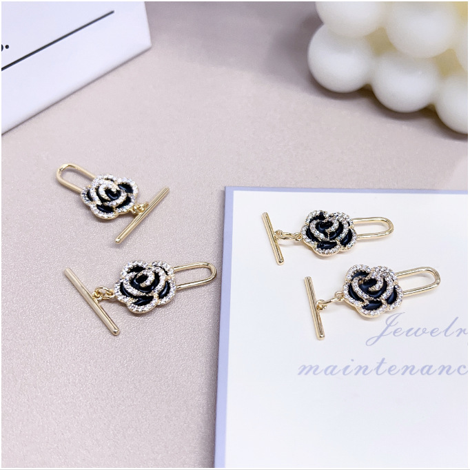 Camellia flower ot drip oil color retention fashionable pearl necklace, bracelet, sweater chain, pendant diy accessories pic 7