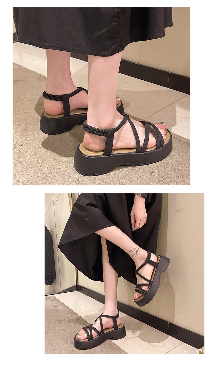厚底松糕凉鞋女2024年夏季新款韩版小个子交叉细带高跟罗马鞋详情10