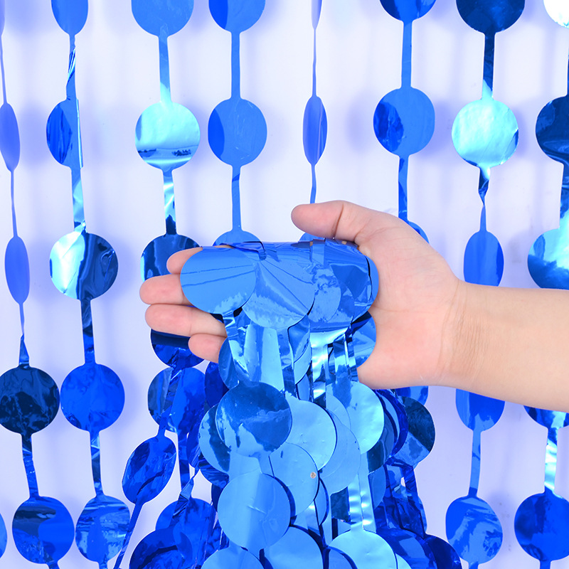 1*2M bright polka dot rain silk curtain, party event decoration, tassel ribbons, wedding and festival background decoration door curtain pic 1