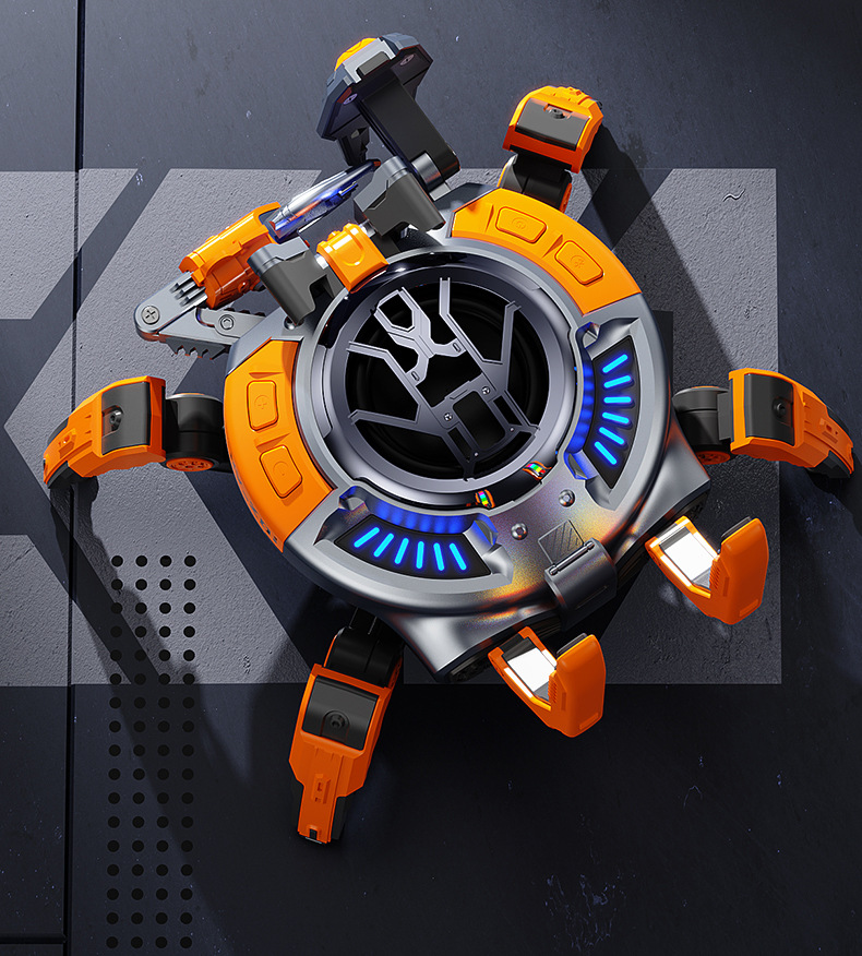 Jixie Wireless Bluetooth speaker, small subwoofer combination, mechanical RGB light, decorative item, mecha-style TWS connected speaker pic 15