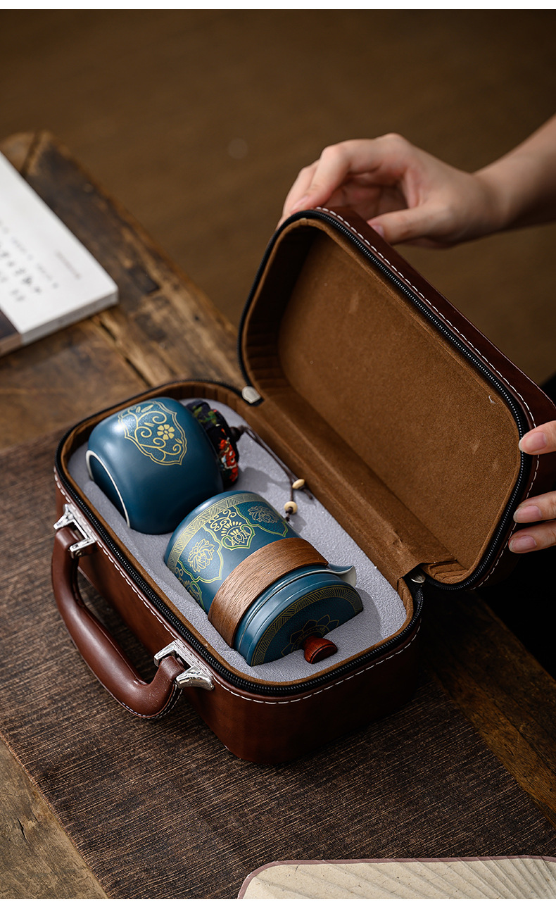 Wholesale of portable kung Fu tea sets for travel, Japanese-style outdoor quick guest cups, and business gifts for festivals pic 14