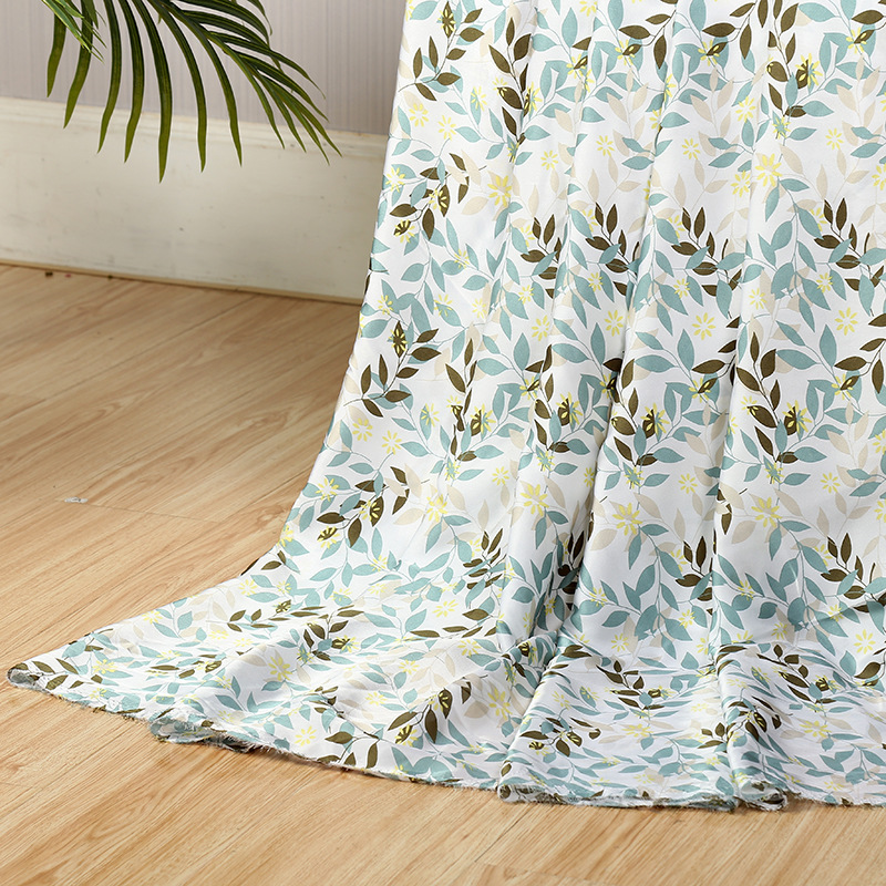 New satin chiffon printed fabric with small floral plain weave chiffon and silk-like dress and pajama printed fabric pic 28