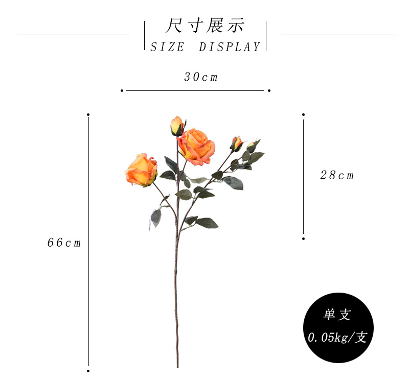Factory wholesale of 5-head simulated rose with charred edges, retro Greek rose, living room, hotel and homestay photography props rose pic 16