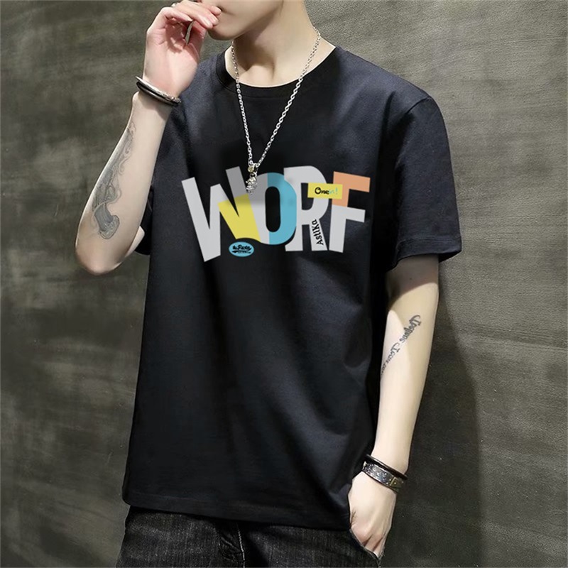 夏季男士短袖t恤圆领丅恤夏装潮牌体桖潮流打底衫修身上衣服半袖详情13