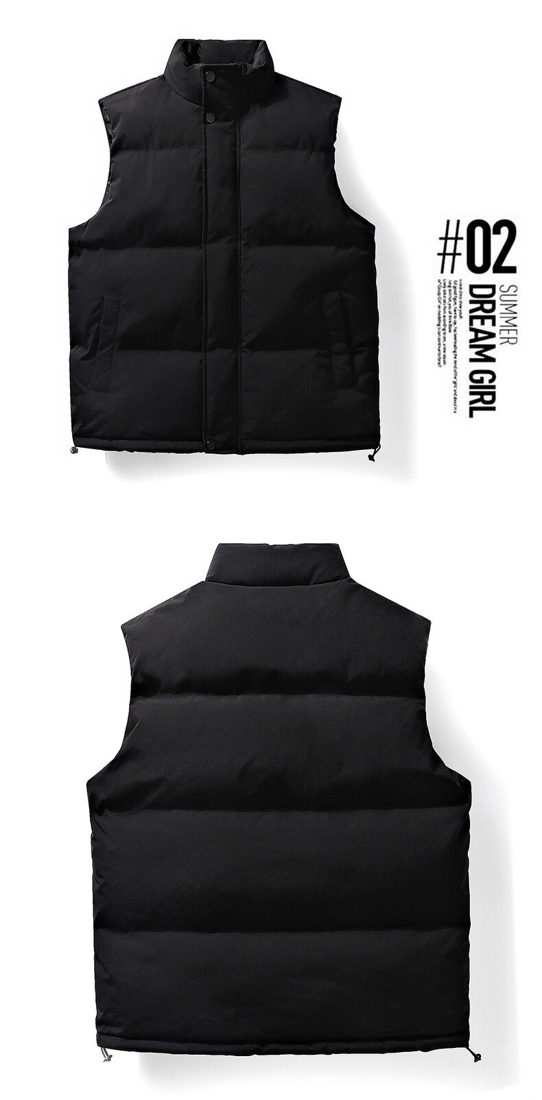 冬季立领男士棉服马甲外套潮流坎肩加厚保暖背心青少年运动棉衣男详情10