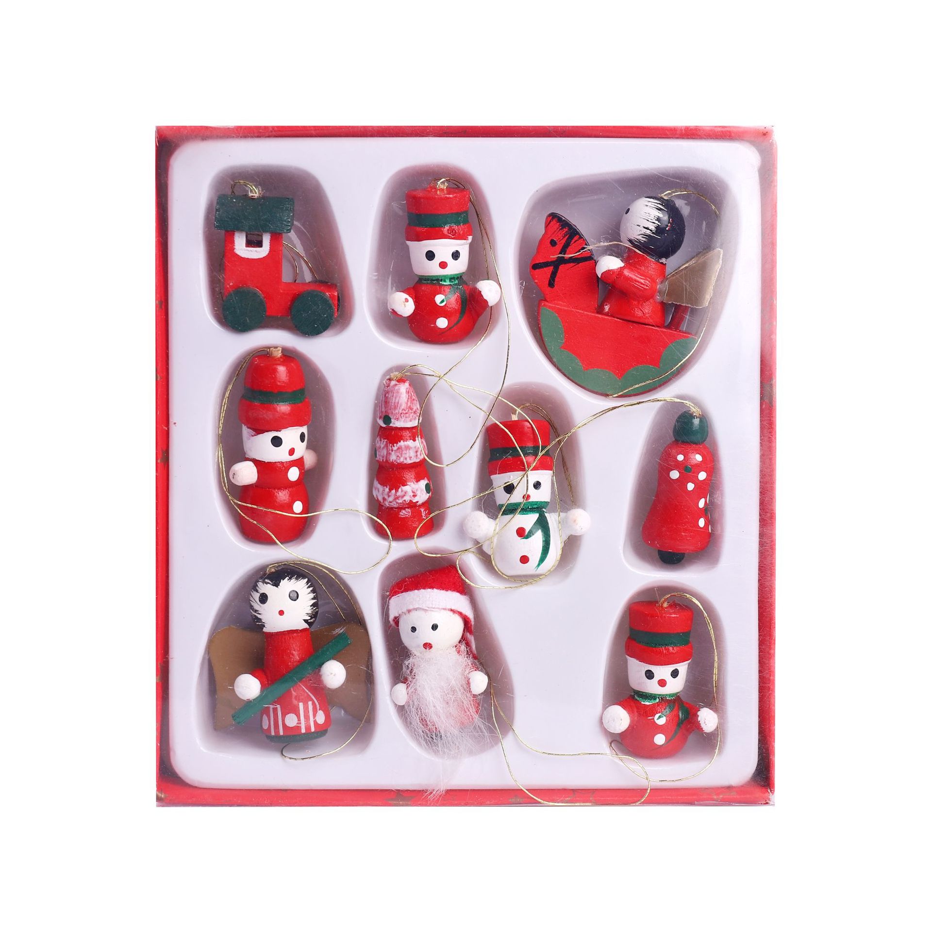 新品圣诞树木制挂饰套装 圣诞节实木挂件木偶套装 圣诞节装饰品详情7