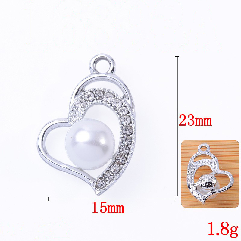 Wholesale of UV color-preserving diy handcrafted jewelry, alloy material gourds, single Korean style pendants with diamonds and pearls pic 2