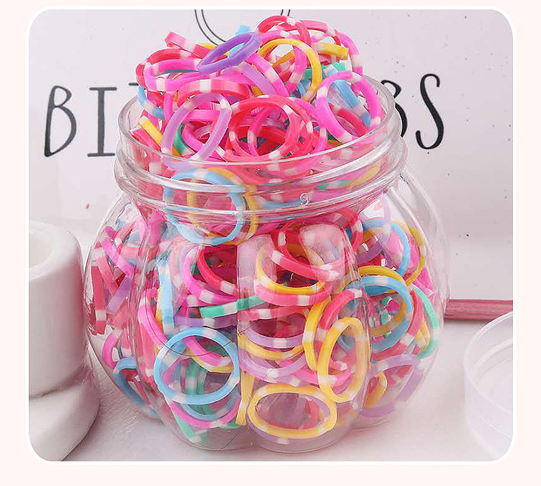 Wholesale of hair tie and hair band accessories, disposable rubber bands with a Korean style for girls to tie their hair, colorful small rubber bands pic 15