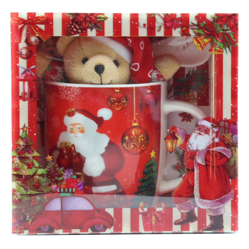 Cross-border exclusive export Christmas mugs, milk breakfast cups, cartoon Santa Claus creative holiday gift cups, cute bear cups, ceramic cups, spoon sets with handles, support multi-language customization, welcome to visit logo factory direct supply pic 6