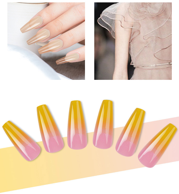 Wearable false nails, extra-long ballet nail patches, trapezoidal nails, popular nail art in Europe and America, French coffin nail patches wholesale, exclusive for foreign trade pic 11