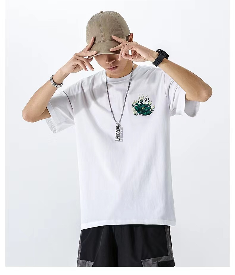 2025新品重工刺绣貔貅短袖T恤半袖男士夏季透气中国风国潮短袖男详情5