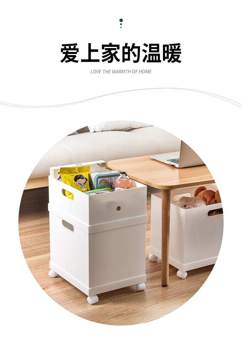 W15 portable pulley storage box, plastic PP file desktop organization box, A4 paper storage dust-proof storage box pic 3