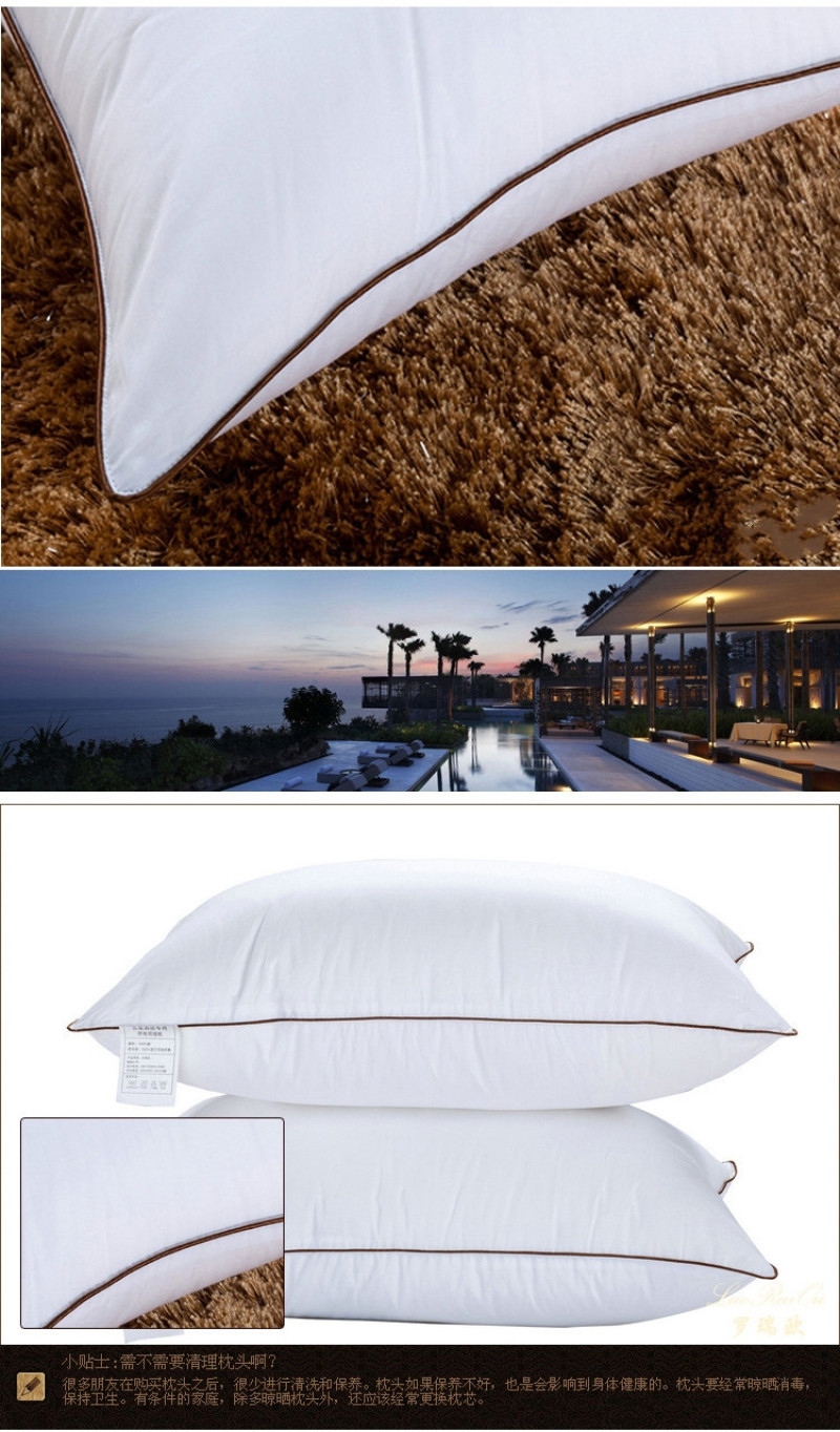 Hotel all-cotton pillow core, genuine adult household feather velvet pillow, hotel bedding feather velvet pillow core pic 19