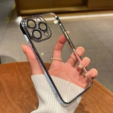 With lens film, suitable for iPhone16ProMAX phone case, electroplated soft shell, Apple 16E transparent full package, shockproof pic 19