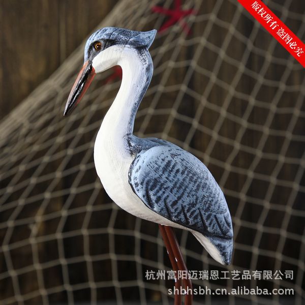 木桩雕鸟 地中海风格 海鸟批发 礼品创意家居摆件 MA10811 10812详情30