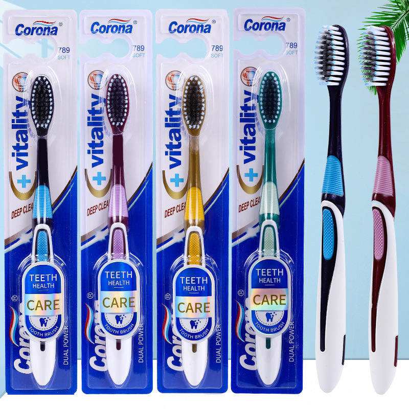 Wholesale of 789 high-quality adult soft-bristled toothbrushes in full English packaging, specially designed for export pic 1
