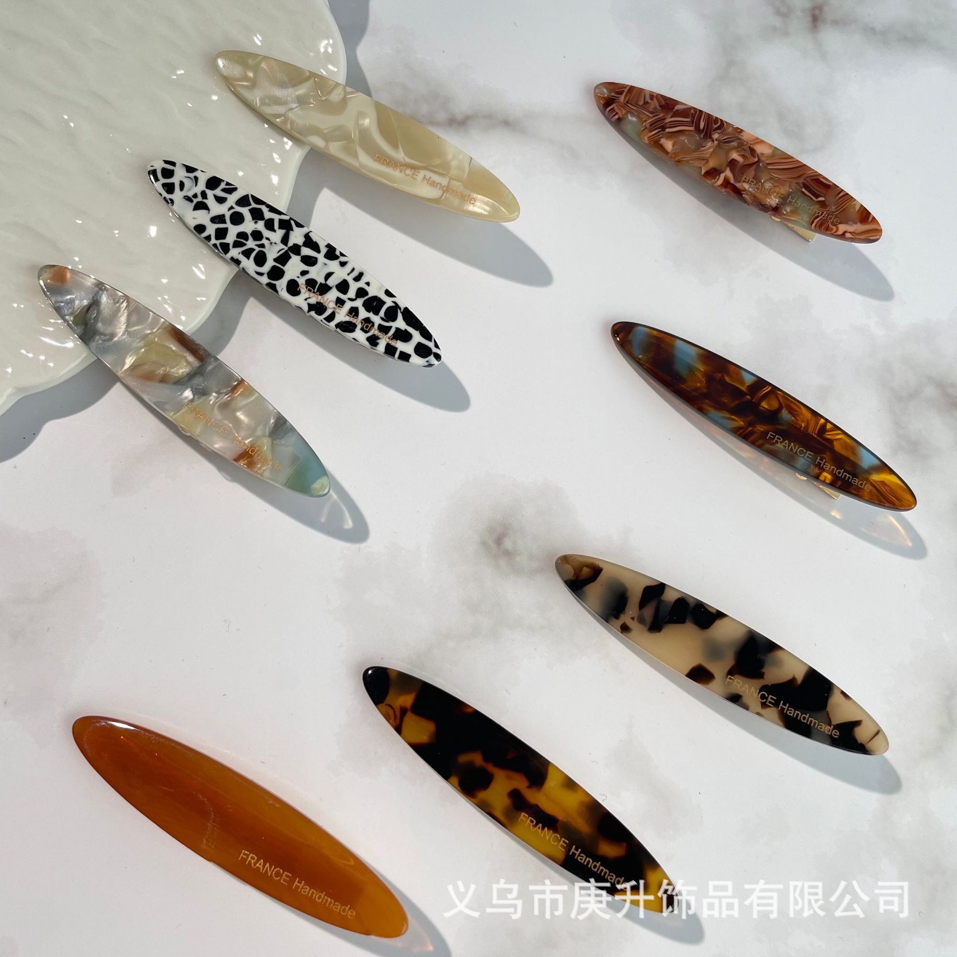 Korean atmosphere acetate crushed hair clips, side clips, simple straight clips, duckbill clips, summer high-end style bangs clips for women pic 12