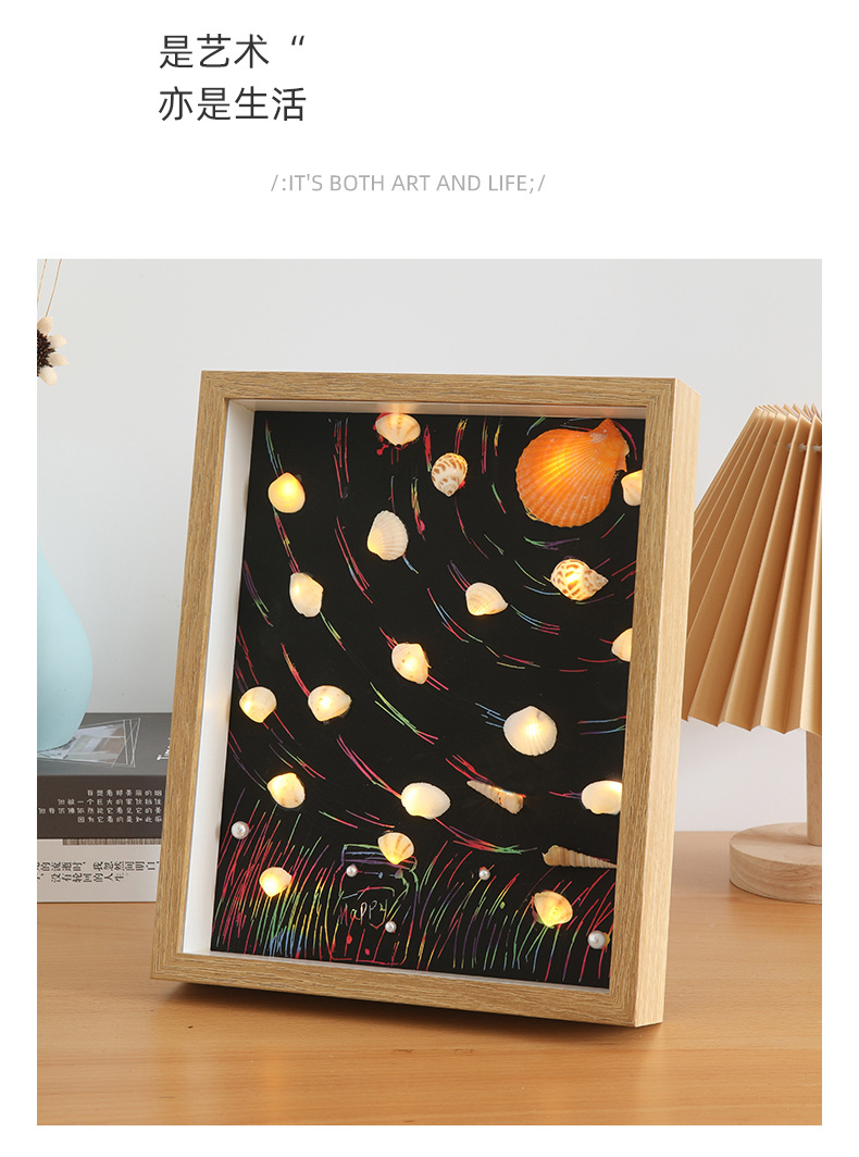 Hollow three-dimensional photo frame, 6-inch photo frame wholesale, wooden picture frame, DIY, dried flower photo frame, A4 wall-mounted photo frame display table pic 19