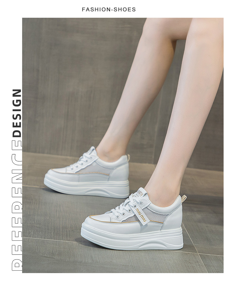 头层牛皮小个子内增高小白鞋松糕厚底运动鞋夏季网面透气休闲女鞋详情19