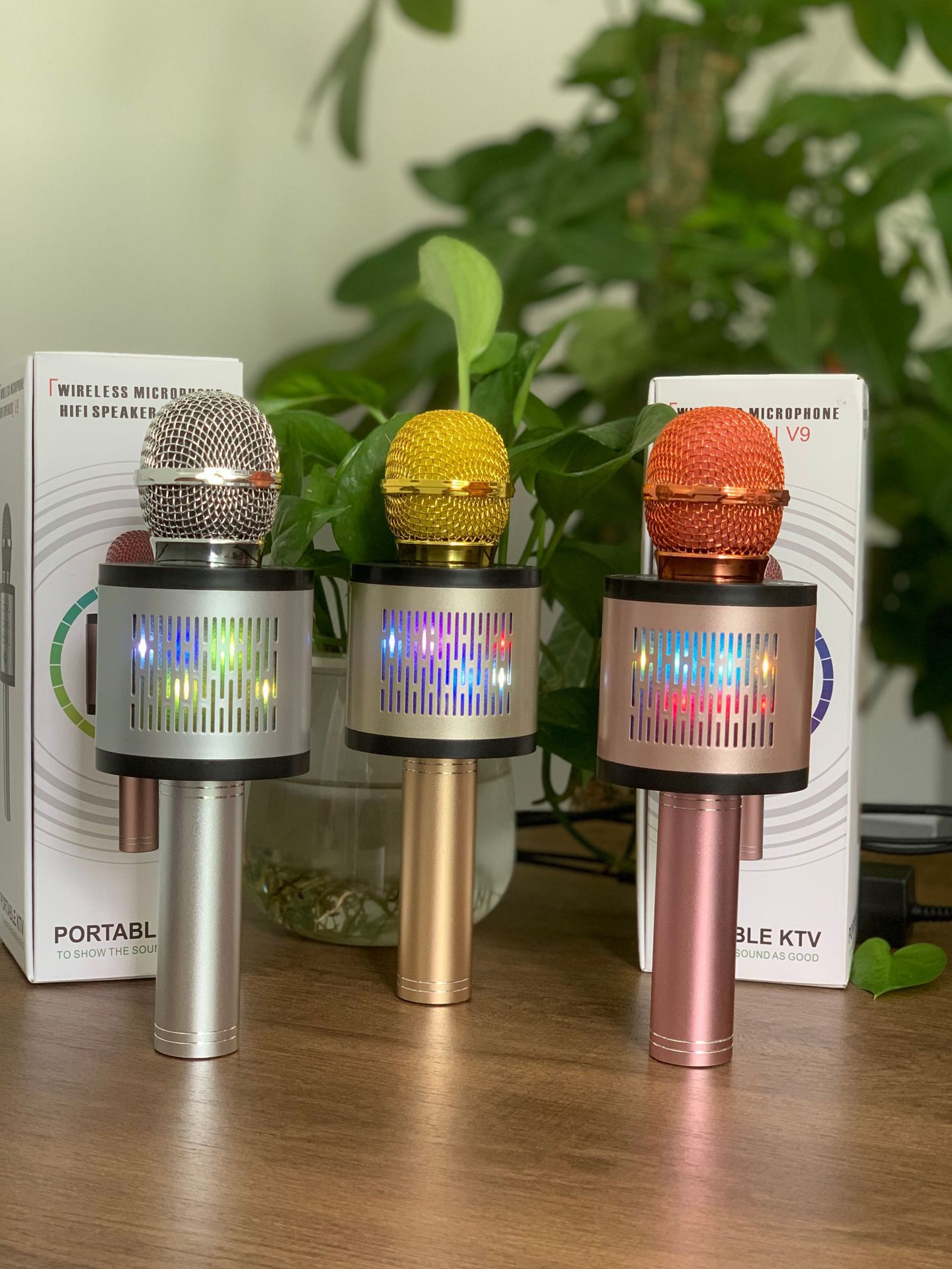 工厂直销 跨境新款手机蓝牙无线K歌电容麦克风话筒音响一体儿童K歌麦详情9