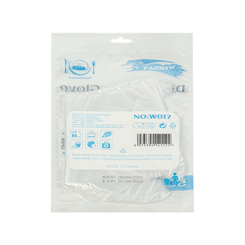 外贸英文包装 一次性手套家用防水厨房烘焙PE手套详情9