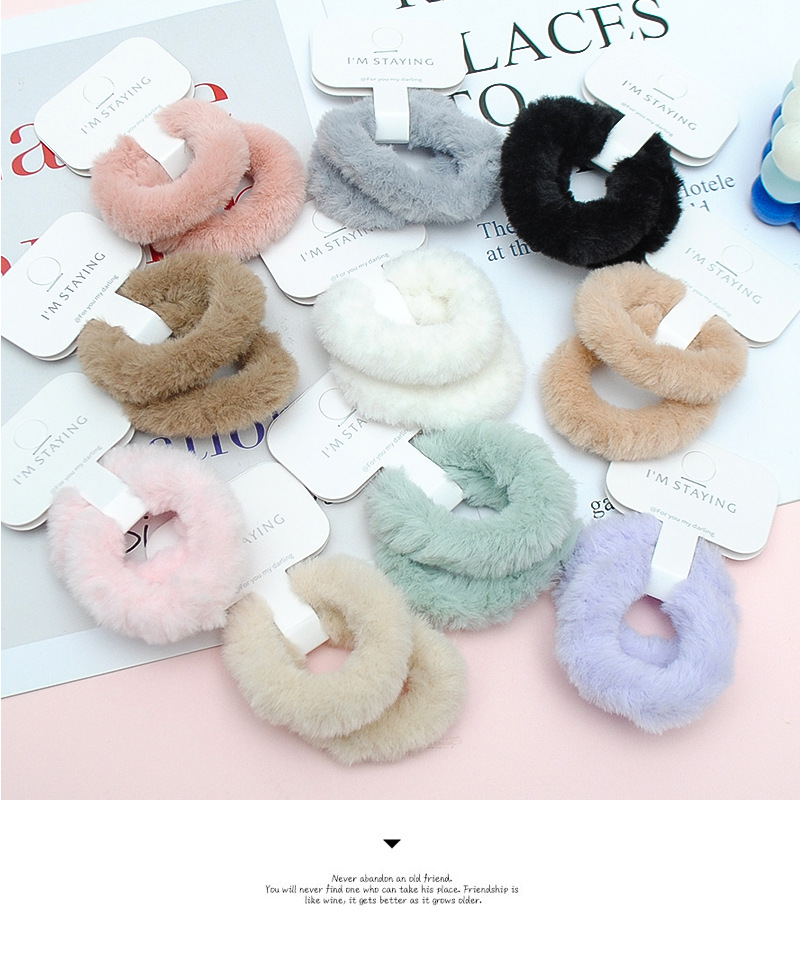 厂家批发卡装皮筋毛绒毛巾圈发绳甜美少女感发圈高弹力高马尾头绳详情10