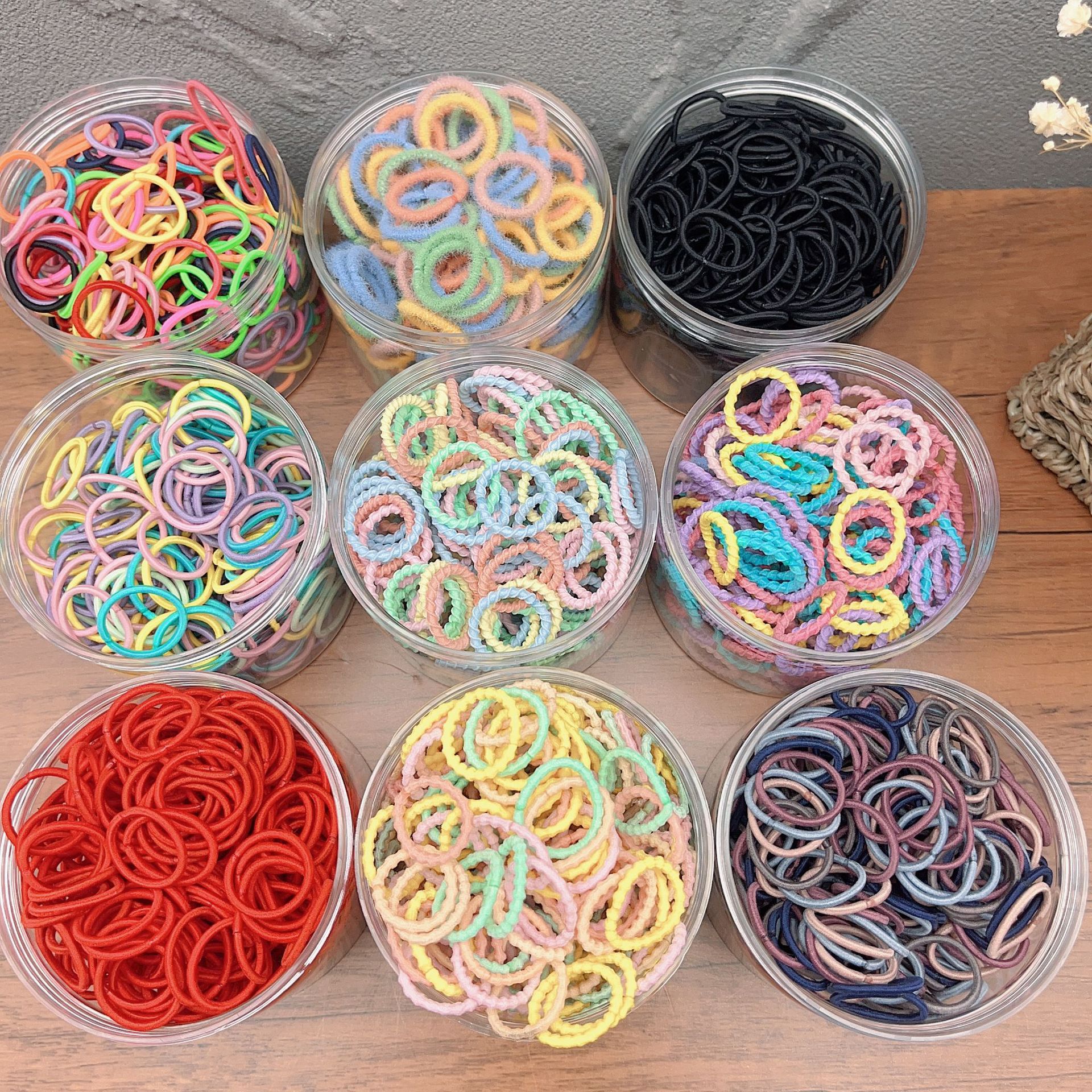 不伤发 儿童 皮筋弹性好发圈拇指扎头发女童头绳女黑色儿童橡皮筋详情13