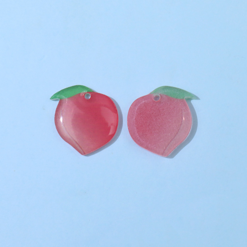 DIY bulk accessories wholesale resin peach slice earrings, earrings, hairpins, pendants, peach pendants, handcrafted materials pic 3