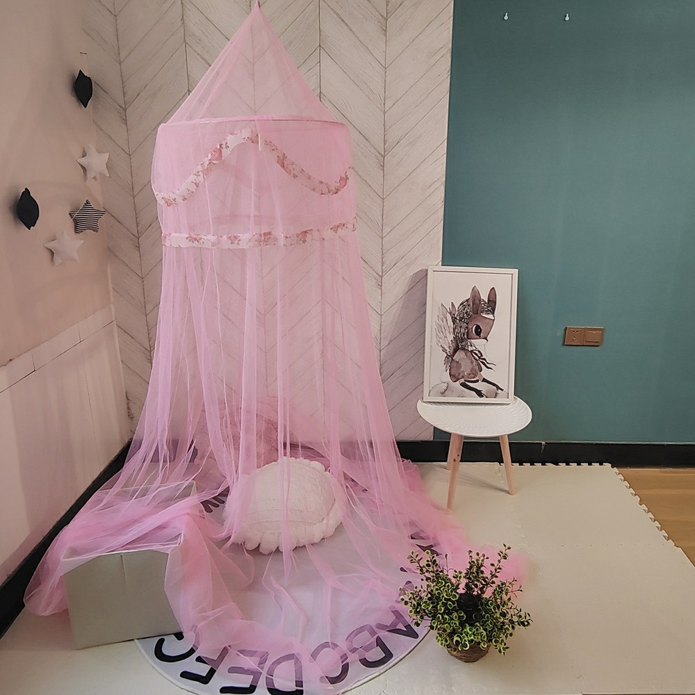 小圆顶可折叠公主蚊帐 加密儿童吊顶蚊帐详情3