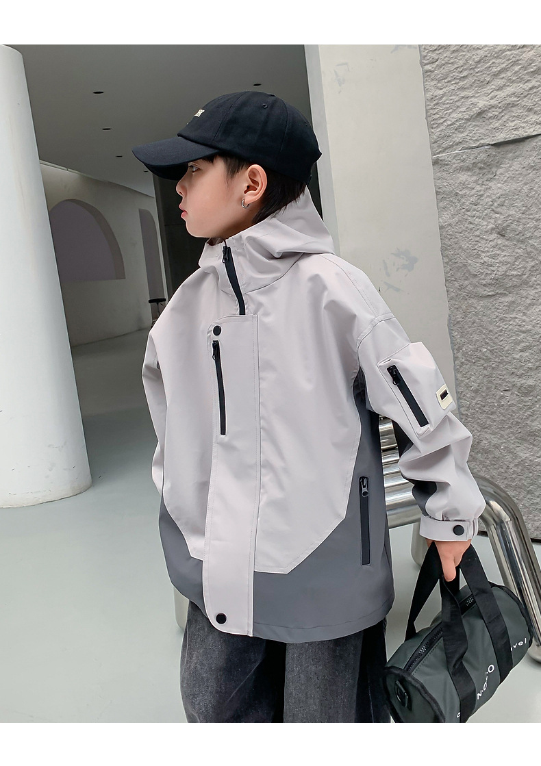 Niños ropa de invierno patchwork color clip cotton coat 2024 nueva ropa de niño niño medio grande con capucha y algodón engrosado pic 14